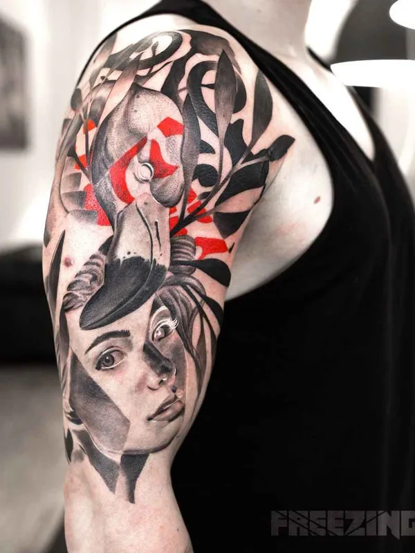 color surrealism татуировка на upper arm #12041 | Тату мастер Денис FREEZING Москалев