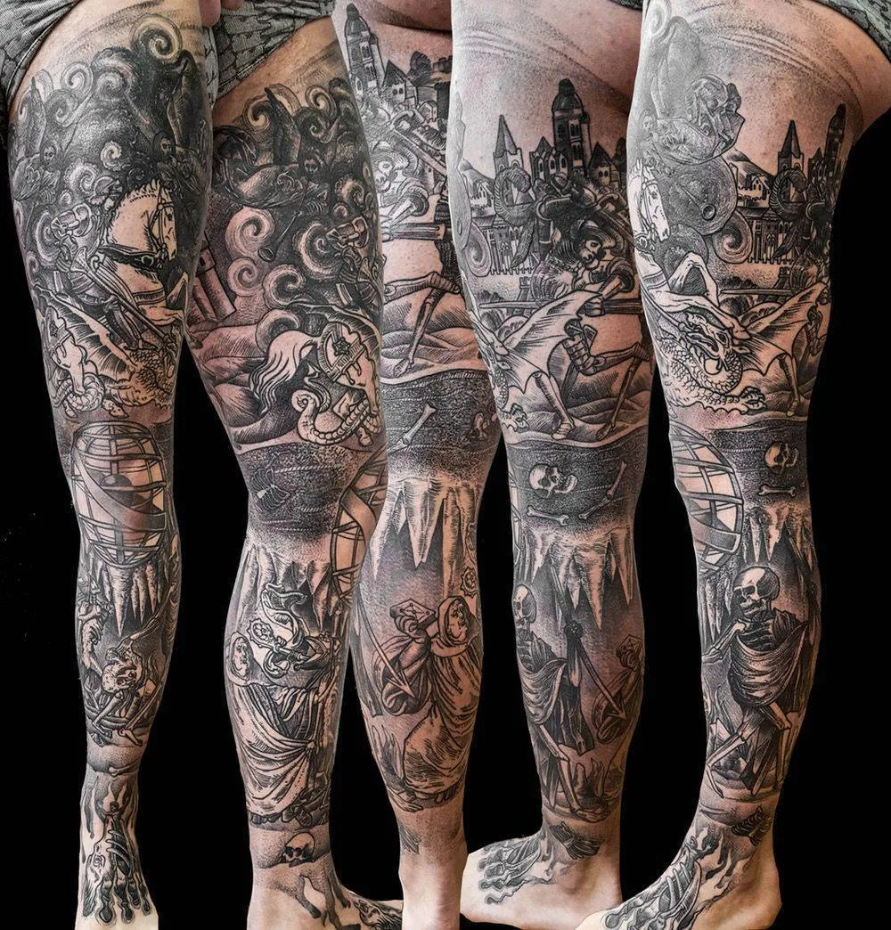 Tattoo artist Marcin Pawlus, tattoo studio DWA ŚLEDZIE , color and black authors style tattoo| Poland