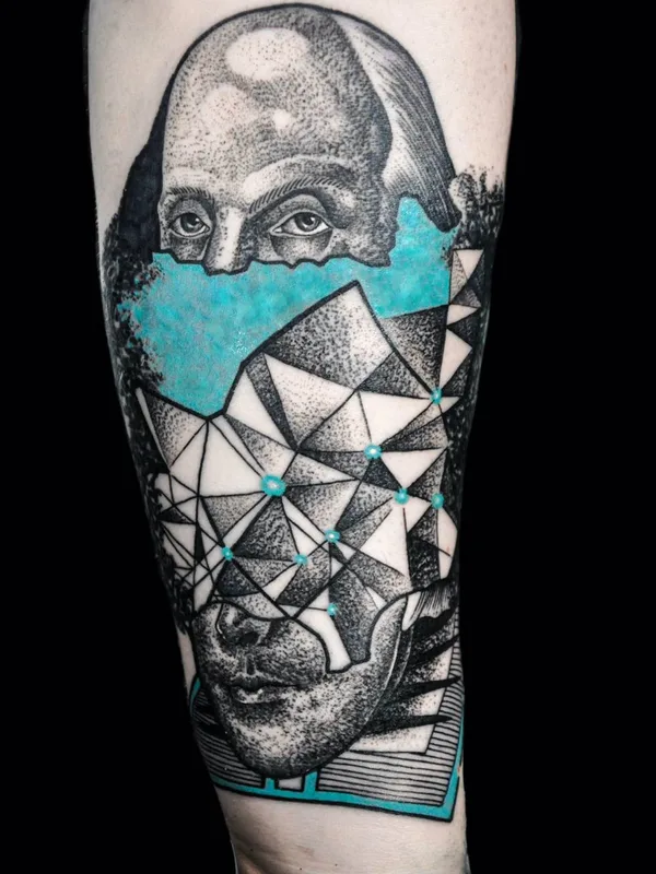 black and grey geometric 纹身 在 forearm #22732 | 纹身师 Marcin Pawlus
