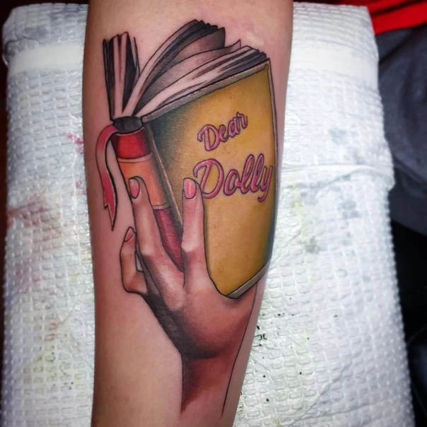 Illustrative Book, Hand tattoo on Forearm