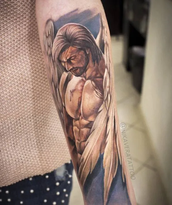 male color realism 纹身 在 forearm #23484 | 纹身师 Nika Ya
