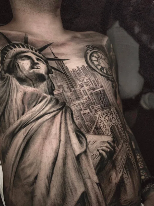 male black and grey realism Tatuaggio su chest #23361 | Tatuatore Darwin Enriquez