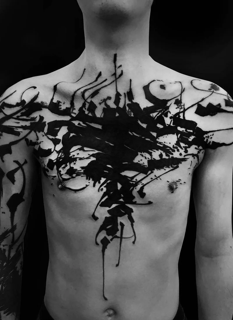 Tatuagens de blackwork abstratas por Gordon Lettuce