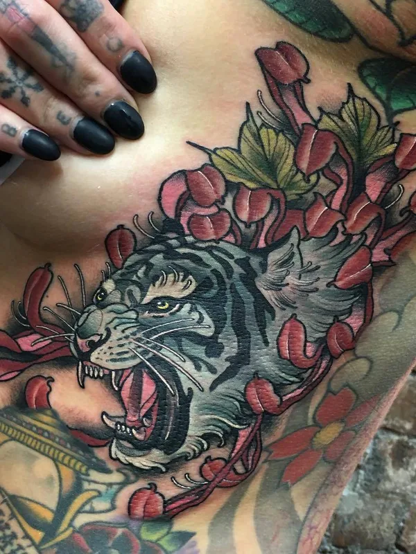 female color japanese Tatuaggio su chest #23402 | Tatuatore Marty Early