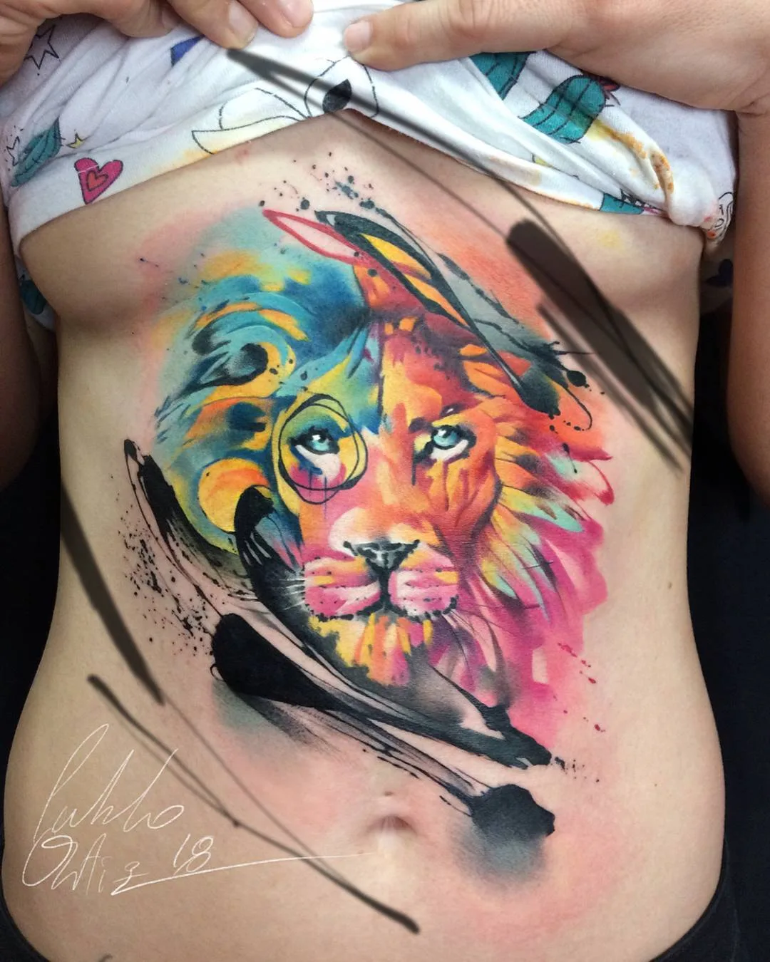 Tatuagem artista Pablo Ortiz, estilo aquarelais surrealista | Espanha