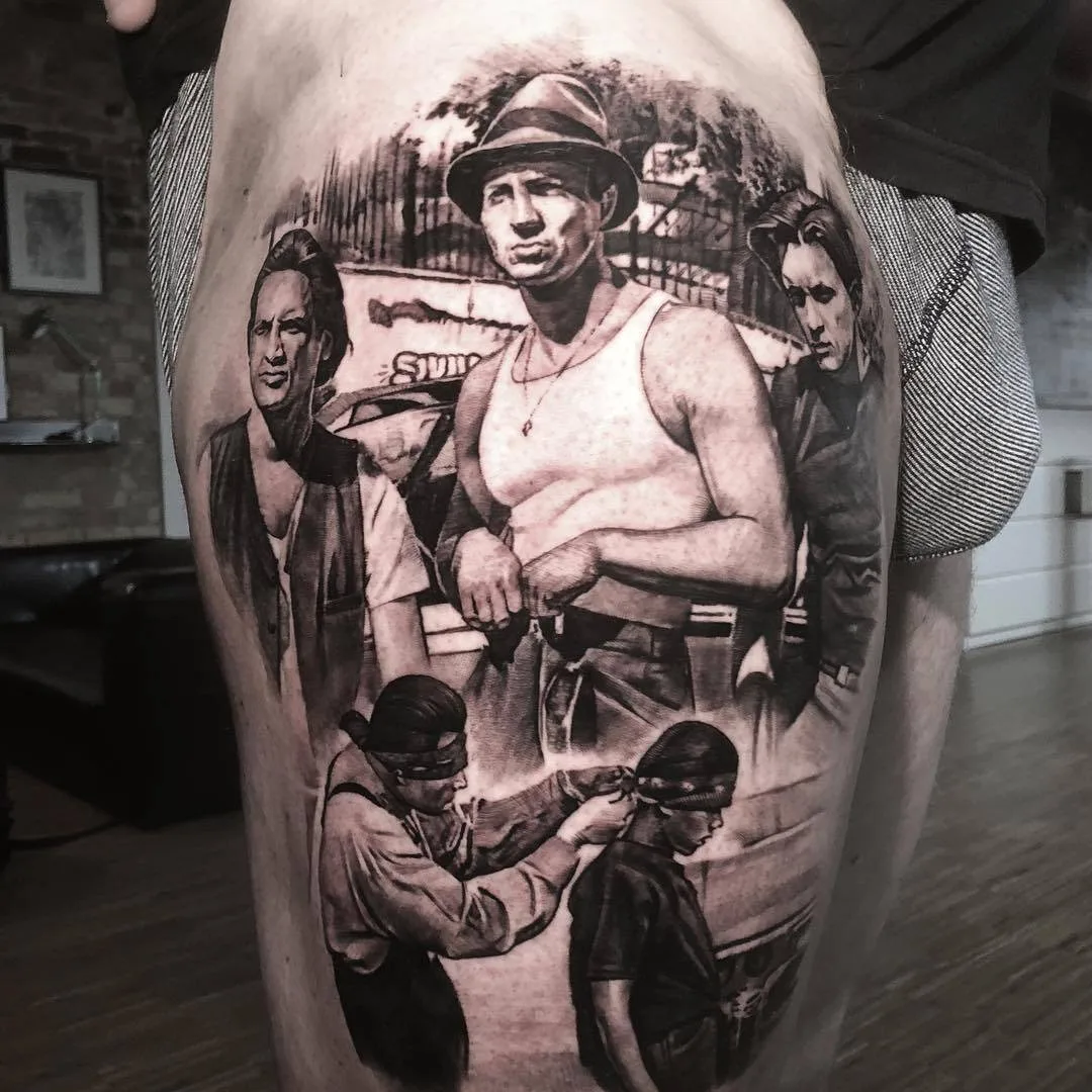 Artista del tatuaggio Matteo Pasqualin, ritratto in nero e grigio realistico | Italia