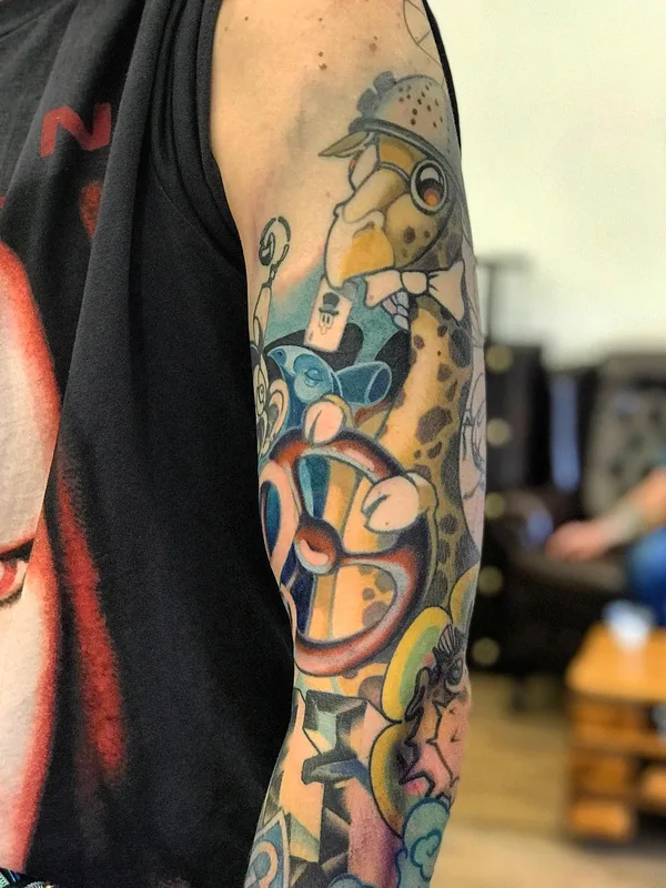 color illustrative Tatuaggio su full sleeve #22928 | Tatuatore Dima Inmirrioi