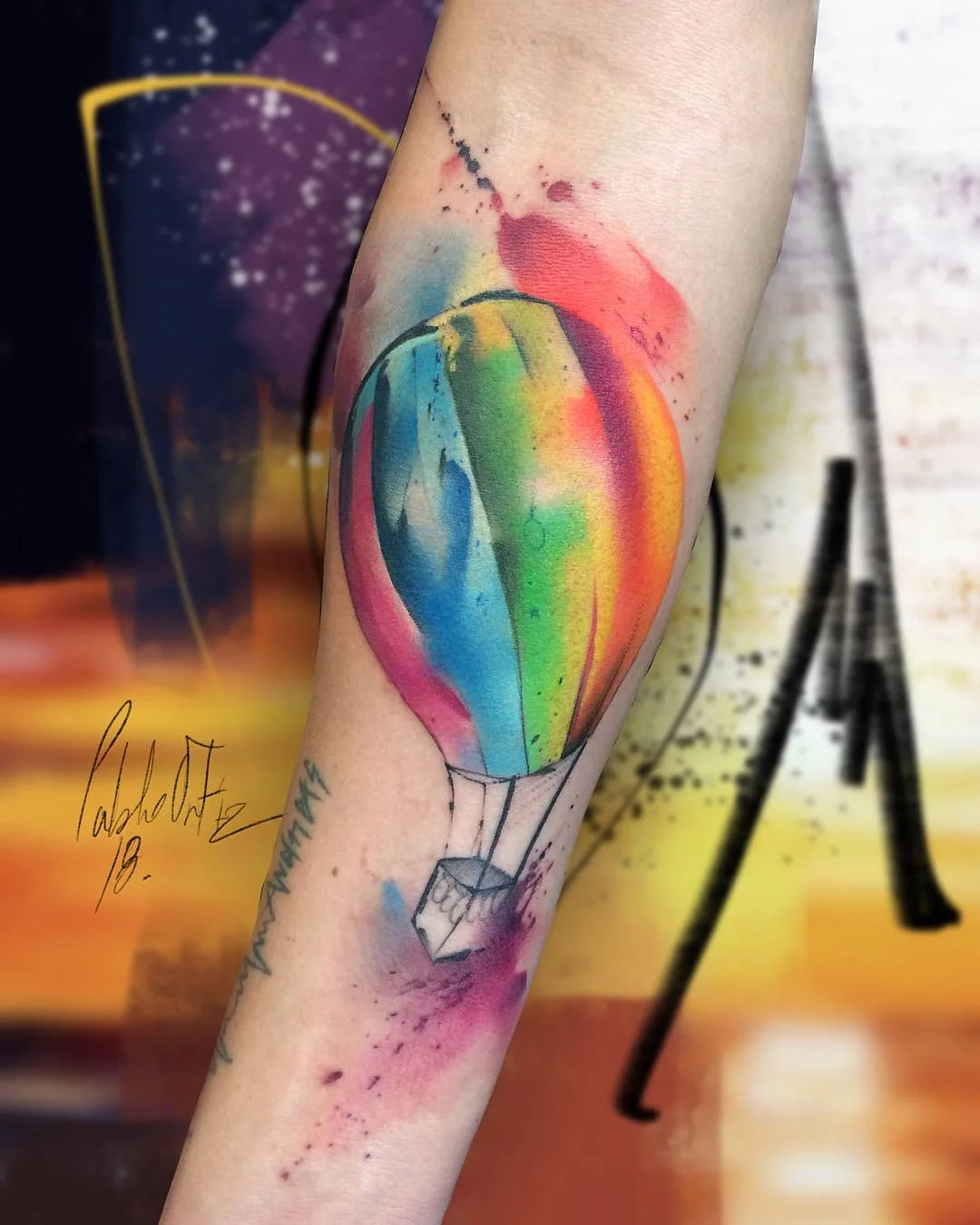 Tatuagem artista Pablo Ortiz, estilo aquarelais surrealista | Espanha