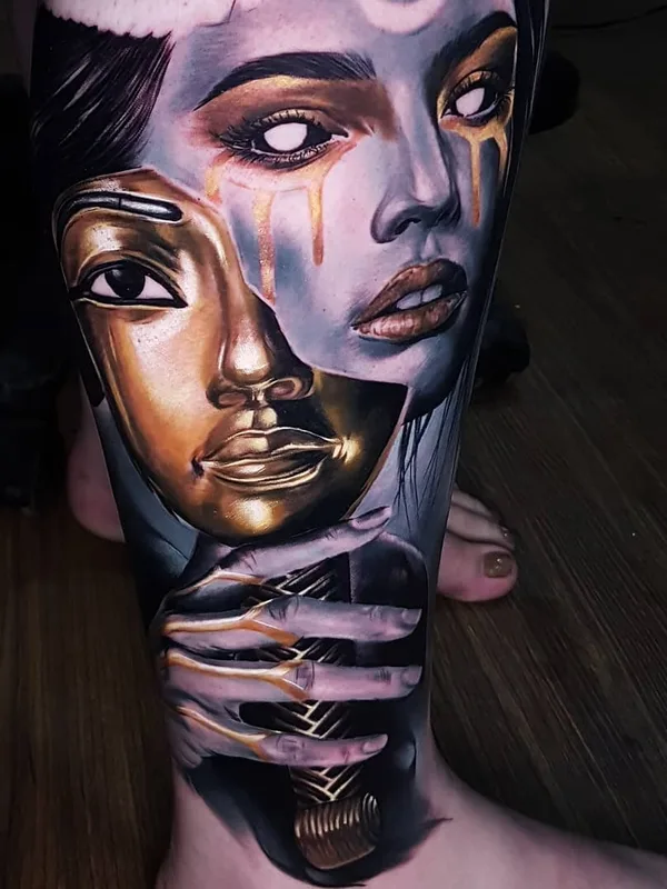 color realism tattoo auf calf #23718 | Tätowierer Akbar Tawakkal