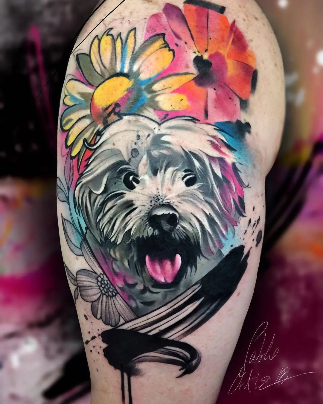 Tatuagem artista Pablo Ortiz, estilo aquarelais surrealista | Espanha