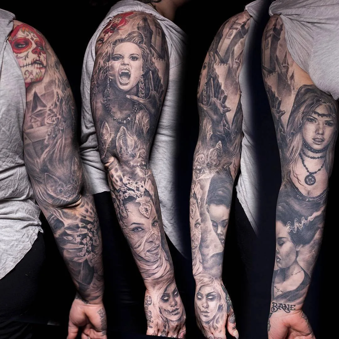 Tattoo artist Zhang Po, color and black&grey portrait tattoo realism | USA