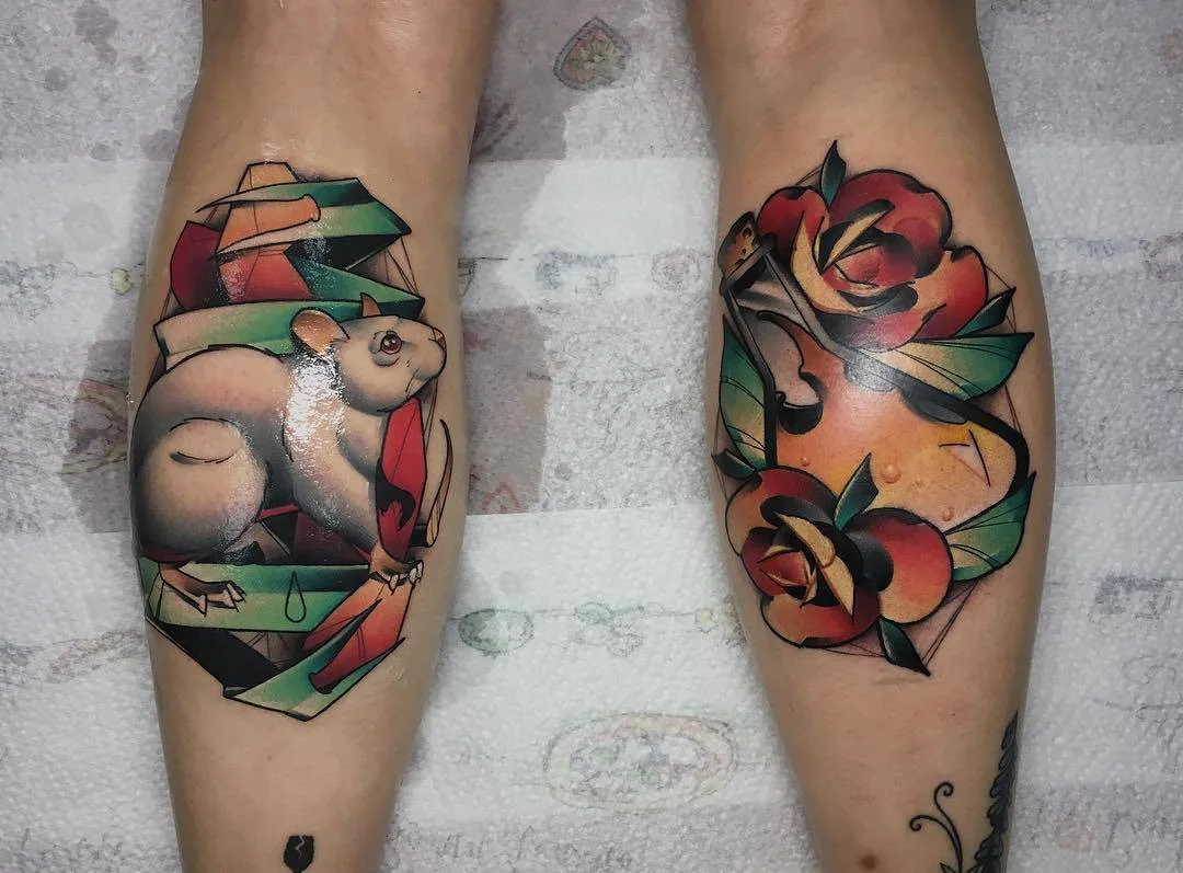 Artista de tatuagem Sasha Akulov, tatuagem colorida neo tradicional, nova escola | Rússia