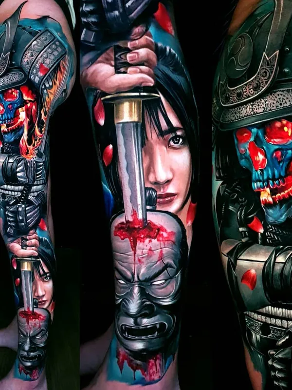 color realism tattoo auf full leg #23719 | Tätowierer Akbar Tawakkal