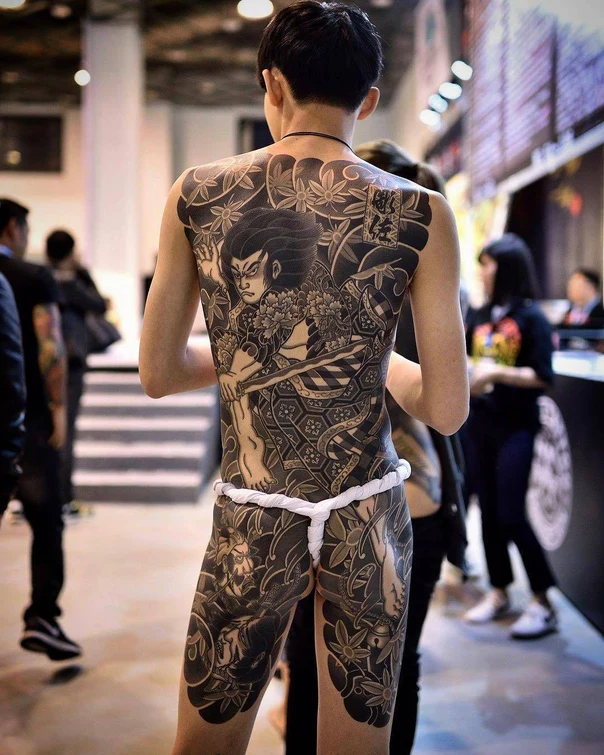 Japanese Samurai, Flowers tattoo on Full body