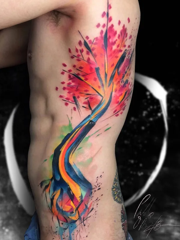 male color watercolor Tatuagem em side #23342 | Tatuador Pablo Ortiz