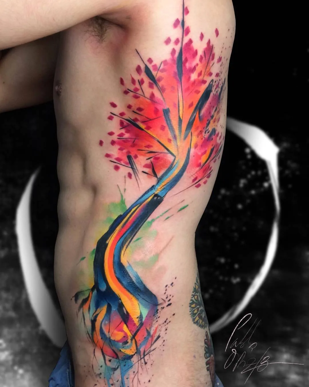 Tatuagem artista Pablo Ortiz, estilo aquarelais surrealista | Espanha