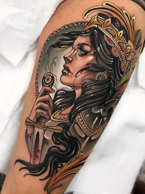 female color neo traditional Tatuaggio su forearm #23408 | Tatuatore Marty Early