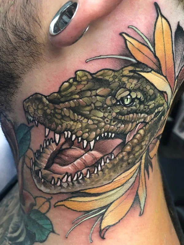 male color realism Tatuaggio su neck #23411 | Tatuatore Marty Early