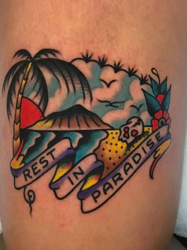 color traditional Tatuaggio su thigh #23562 | Tatuatore Akira Latanzio