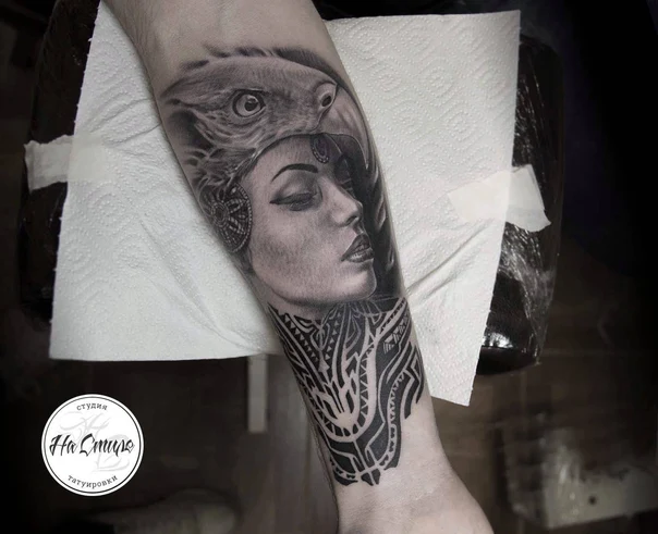 Реализм Portrait, Eagle tattoo на Предплечье