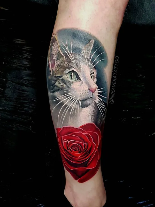 color realism 纹身 在 calf #23483 | 纹身师 Nika Ya