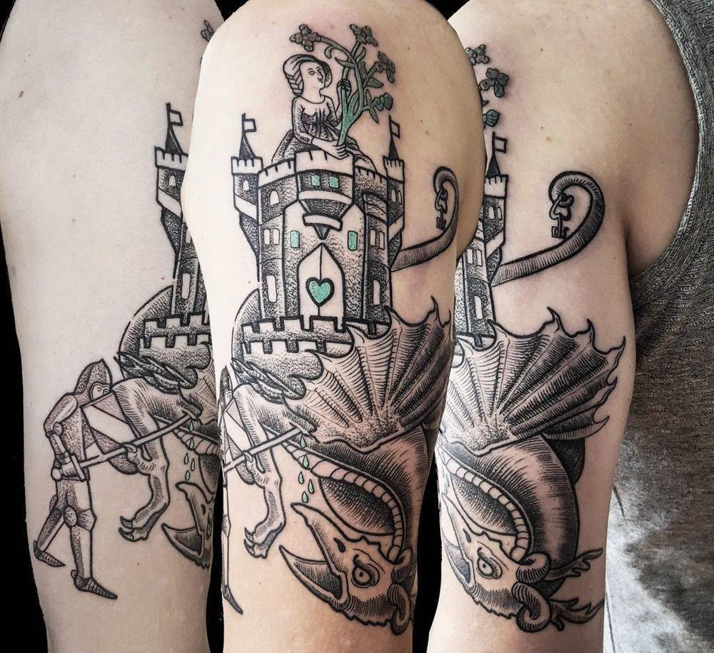 Tattoo artist Marcin Pawlus, tattoo studio DWA ŚLEDZIE , color and black authors style tattoo| Poland