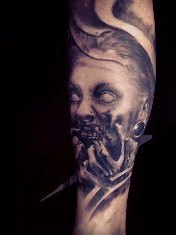 black and grey black and grey tattoo on forearm #23215 | Tattoo Artist Dmitri A.