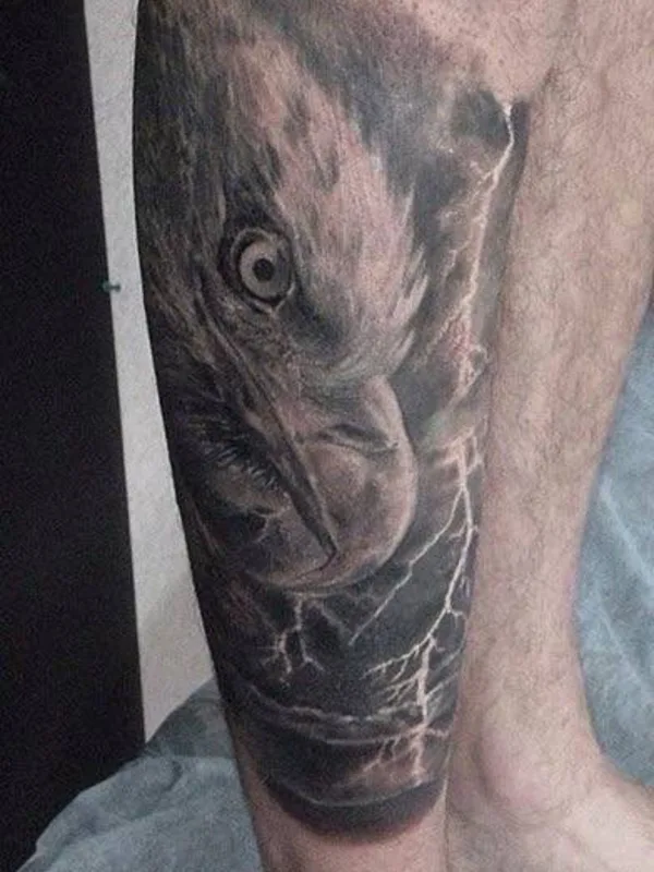 male black and grey realism tattoo on calf #23219 | Tattoo Artist Dmitri A.