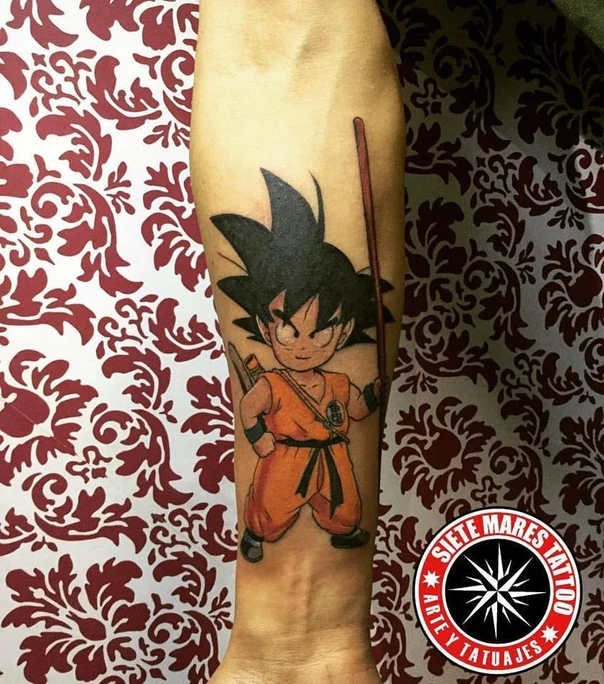 Anime Dragon ball z, Goku tattoo on Forearm