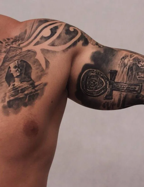 male black and grey black and grey 纹身 在 upper arm #23262 | 纹身师 Артем Марченко