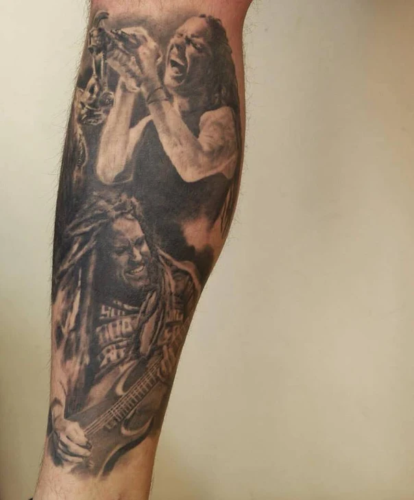Реализм Musician, Guitar tattoo на Икра