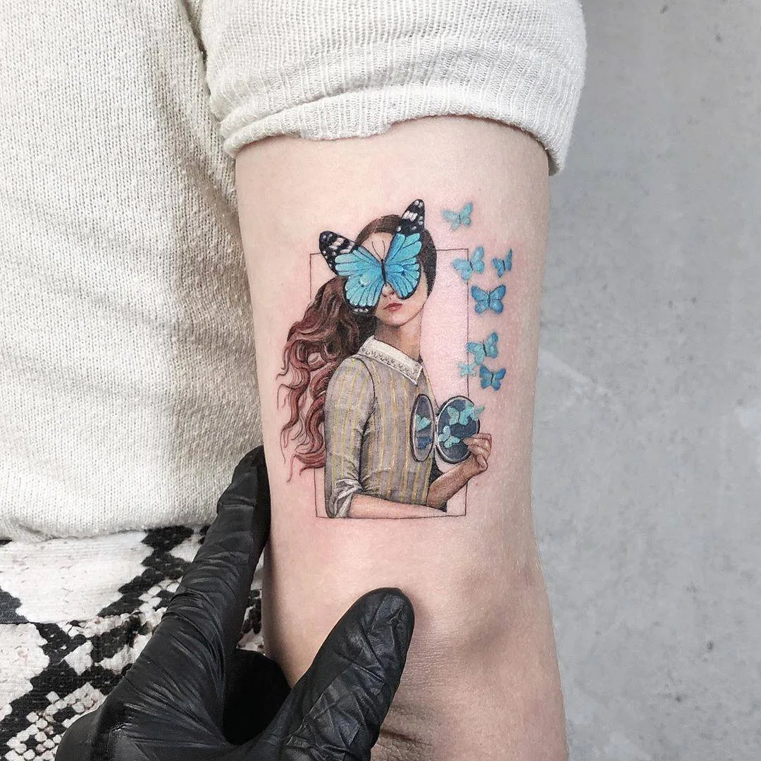 Artista del tatuaggio Kozo, tatuaggio minimalista a colori | Tel Aviv, Israele