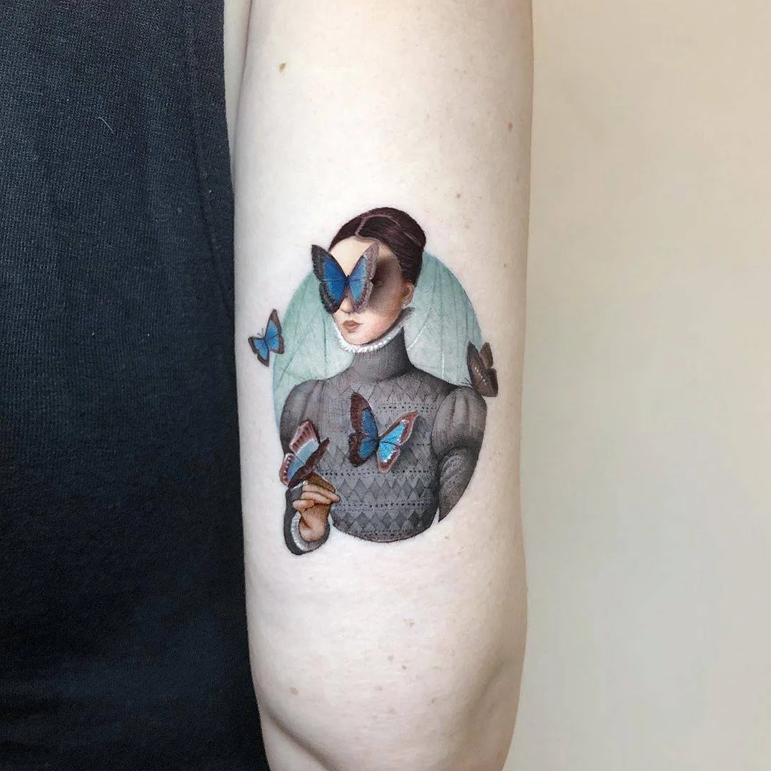 Artista del tatuaggio Kozo, tatuaggio minimalista a colori | Tel Aviv, Israele