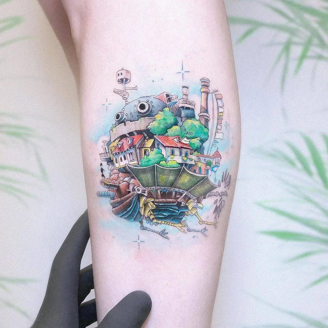 Artista del tatuaggio Kozo, tatuaggio minimalista a colori | Tel Aviv, Israele