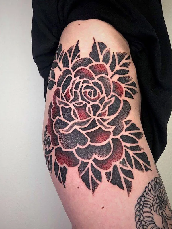color blackwork Tatuagem em thigh #31980 | Tatuador Sebastian Kandinsky