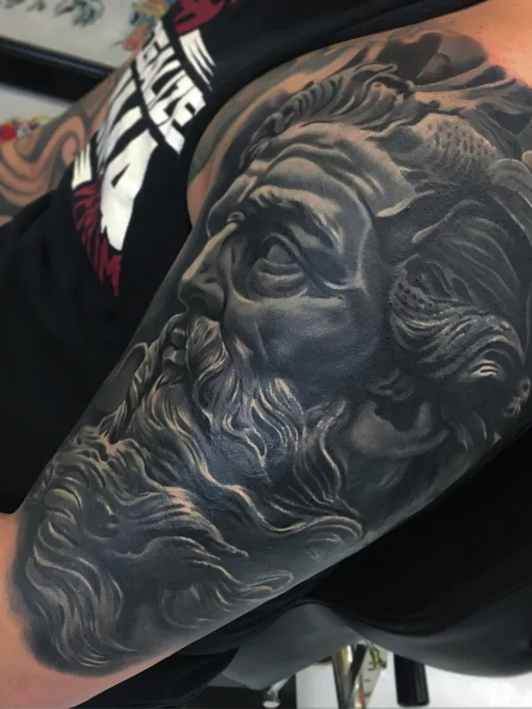 black and grey realism 타투 부위 full sleeve #32059 | 타투이스트 Juan Enrique Suarez
