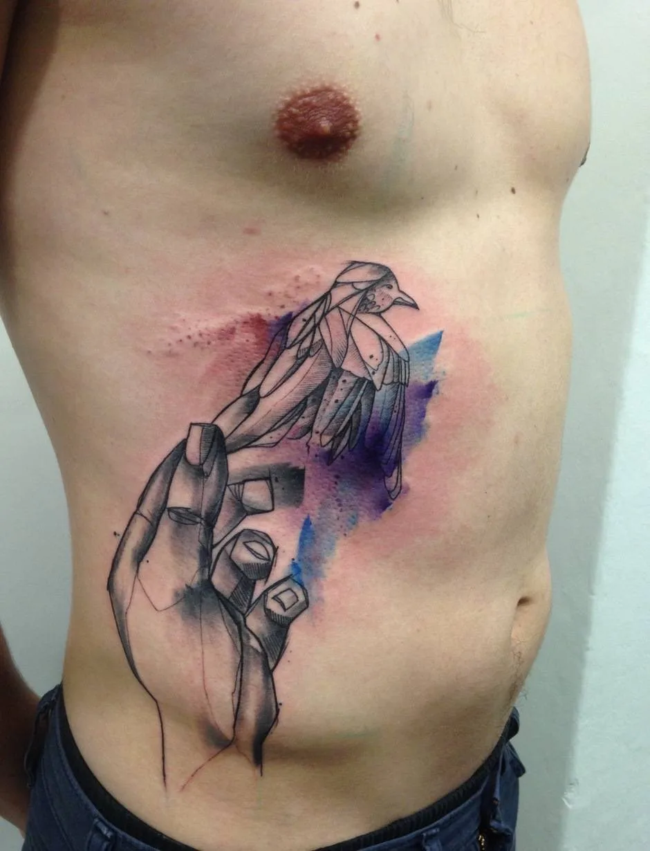 Tattoo artist Filip Fabian, watercolor, dotwork, linework tattoo | Prague, Czech Republic