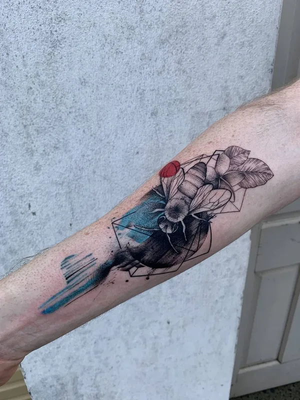 color geometric tattoo on forearm #32152 | Tattoo Artist Filip Fabian