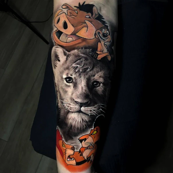Realism Lion, Lion king tattoo on Forearm