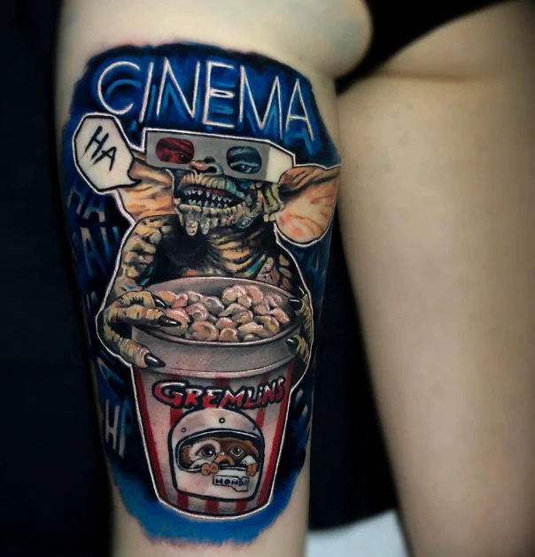 Illustrative Gremlin, Movie tattoo on Thigh