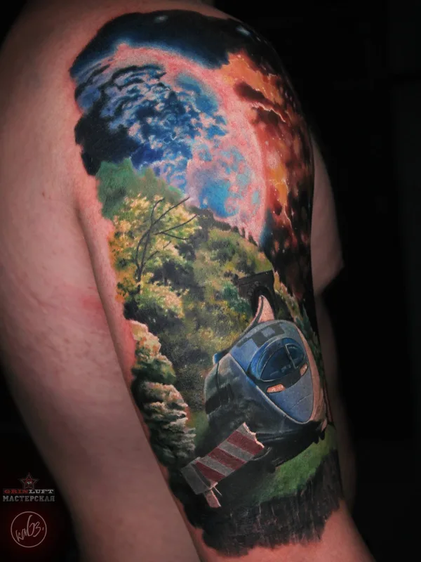 color realism tattoo auf full sleeve #32299 | Tätowierer Олег каБэ