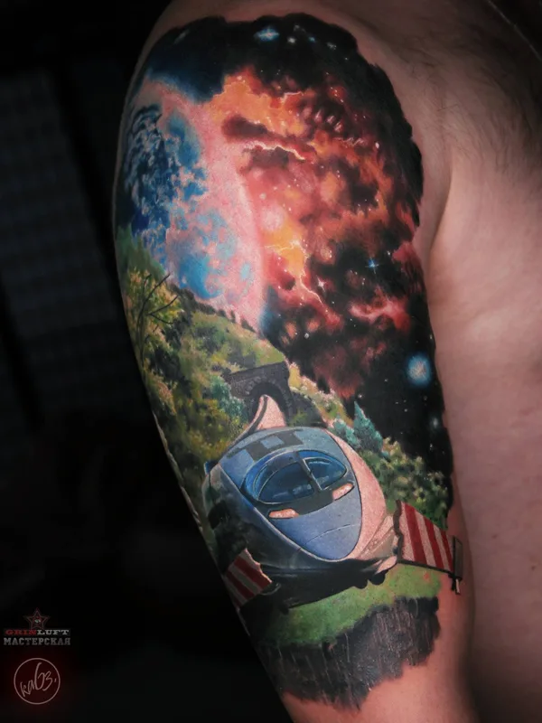 color realism tattoo auf full sleeve #32298 | Tätowierer Олег каБэ