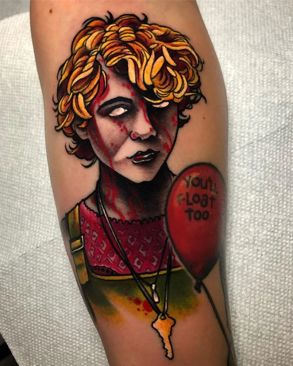 Illustrative Portrait, Horror tattoo on Forearm