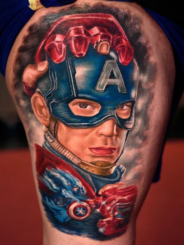 color realism tatouage sur thigh #37090 | Artiste tatoueur Lena Diamanti