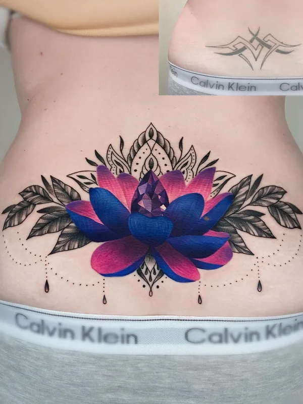 female color ornamental татуировка на lower back #41766 | Тату мастер Кристина Галиулина / Crystal Tattoo