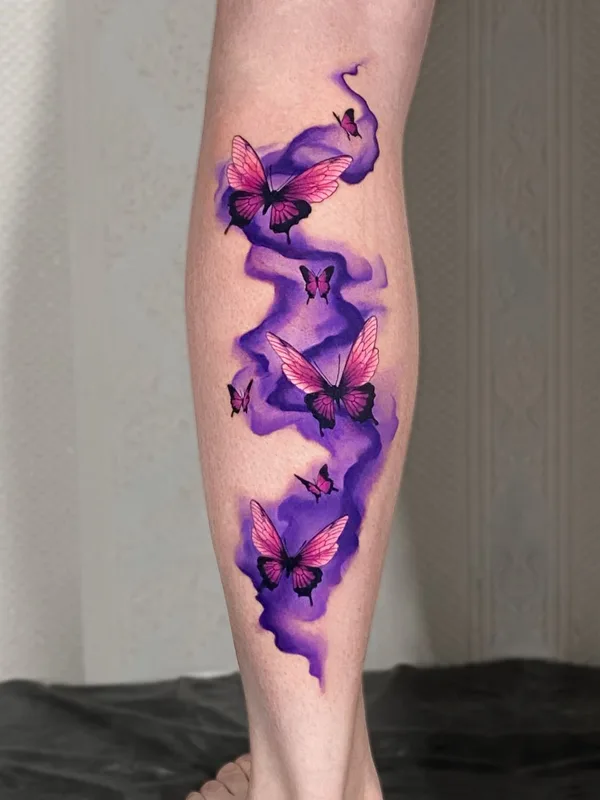 color watercolor татуировка на calf #41769 | Тату мастер Кристина Галиулина / Crystal Tattoo
