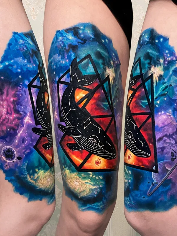 color watercolor татуировка на thigh #41768 | Тату мастер Кристина Галиулина / Crystal Tattoo