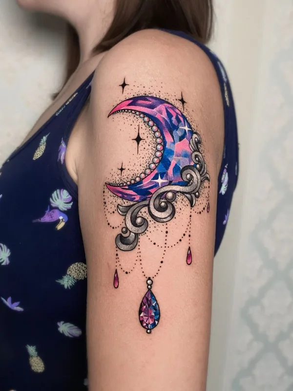 female color illustrative татуировка на shoulder #41773 | Тату мастер Кристина Галиулина / Crystal Tattoo