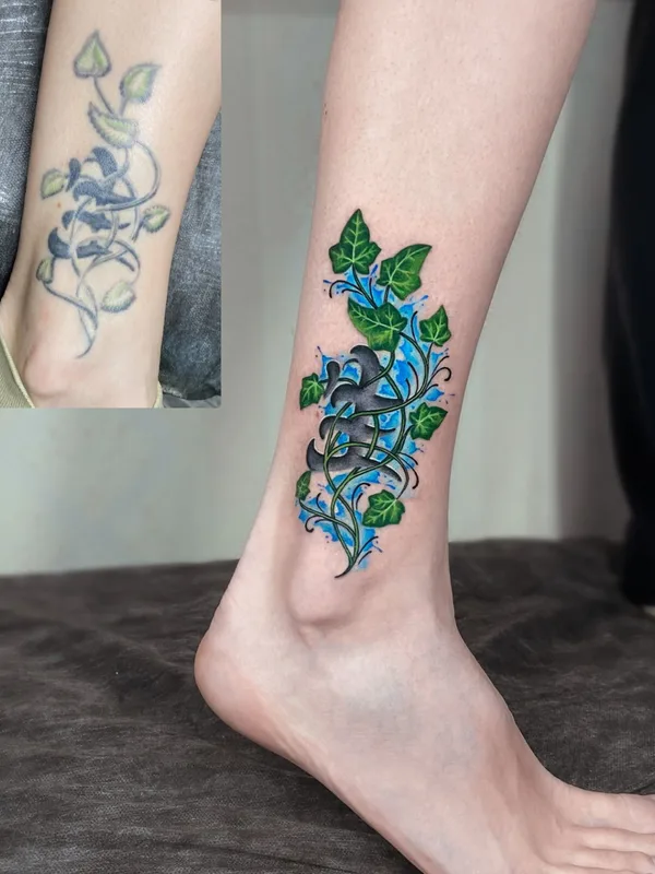 color watercolor татуировка на ankle #41771 | Тату мастер Кристина Галиулина / Crystal Tattoo