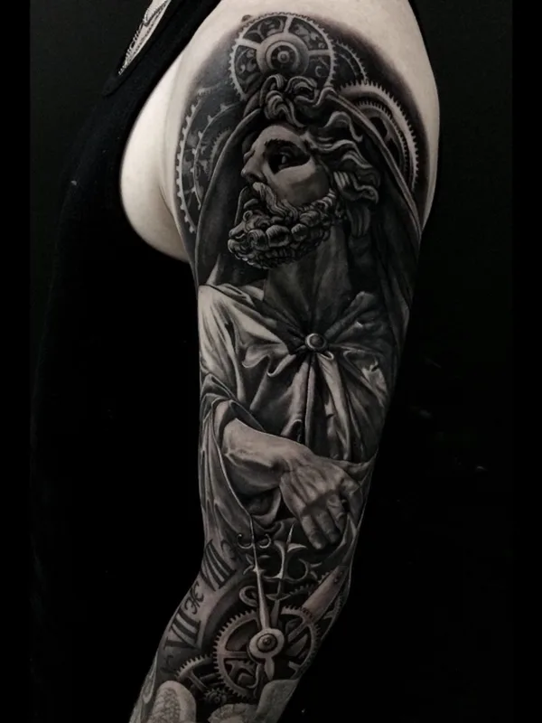 black and grey realism 타투 부위 full sleeve #41836 | 타투이스트 Поздеев Федор
